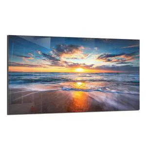Tempered Glass Backsplash for Kitchen,Sea Beach Design,30"x16" | Behind Stove Back Splash Panel Protector, Easy to Clean, Kitchen Wall Decorative Tempered Glass Backsplash for Kitchen,Sea Beach Design,30"x16" | Behind Stove Back Splash Panel Protector, Easy to Clean, Kitchen Wall Decorative