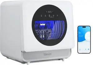 Portable Countertop Dishwasher with App Control, Mini Dishwasher with 5L Water Tank for Apartments/RVs No Hookup Needed, Dish washer with 8 Wash Programs 4 Place Settings Auto Air Dry Portable Countertop Dishwasher with App Control, Mini Dishwasher with 5L Water Tank for Apartments/RVs No Hookup Needed, Dish washer with 8 Wash Programs 4 Place Settings Auto Air Dry