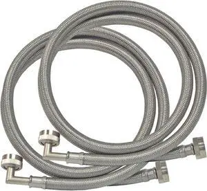 5 ft Washing Machine Hose Connectors with Elbows, Pack of 2, 3/4 in FHT x 3/4 in FHT, Braided Stainless Steel, 41065 (Pack of 24) 5 ft Washing Machine Hose Connectors with Elbows, Pack of 2, 3/4 in FHT x 3/4 in FHT, Braided Stainless Steel, 41065 (Pack of 24)