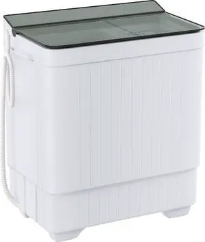 Portable Washing Machine Twin Tub 18.7 Lbs Capacity, (14.3 Lbs) and Spinner(4.4 Lbs) Combo Mini Compact Laundry Washer for Home, Apartment, Camping, RVs and Dorms, Black/White Portable Washing Machine Twin Tub 18.7 Lbs Capacity, (14.3 Lbs) and Spinner(4.4 Lbs) Combo Mini Compact Laundry Washer for Home, Apartment, Camping, RVs and Dorms, Black/White