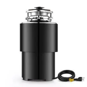 Food Waste Garbage Disposal, 3/4HP 1500RPM AC Motor, Continuous Feed Kitchen Sink Garbage Disposer, 3-Bolt Mount Food Waste Grinding System with Splash Guard & Power Cord for Kitchens Food Waste Garbage Disposal, 3/4HP 1500RPM AC Motor, Continuous Feed Kitchen Sink Garbage Disposer, 3-Bolt Mount Food Waste Grinding System with Splash Guard & Power Cord for Kitchens