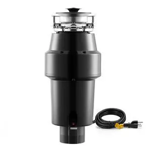 Food Waste Garbage Disposal, 1HP 3700RPM DC Motor, Continuous Feed Kitchen Sink Garbage Disposer, 3-Bolt Mount Food Waste Grinding System with Splash Guard & Power Cord for Kitchens Food Waste Garbage Disposal, 1HP 3700RPM DC Motor, Continuous Feed Kitchen Sink Garbage Disposer, 3-Bolt Mount Food Waste Grinding System with Splash Guard & Power Cord for Kitchens