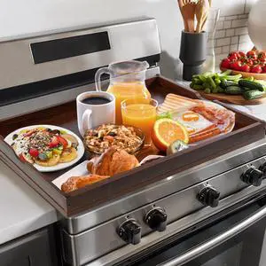 30" Noodle Board Stove Top Cover For Gas & Electric Stoves, Walnut | Heavy-Duty Wooden Stove Cover (30"L x 22"W x 2.4"Th) With Handles For RV Stoves, Serving Tray & Space Saver 30" Noodle Board Stove Top Cover For Gas & Electric Stoves, Walnut | Heavy-Duty Wooden Stove Cover (30"L x 22"W x 2.4"Th) With Handles For RV Stoves, Serving Tray & Space Saver