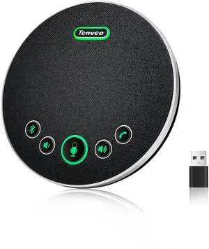 Conference Speaker Microphone, Bluetooth/Dongle/USB Connectivity, 4 AI Noise Mics and 360° Sound Pickup,Compatible with Zoom, Teams, OBS, Supports 10-12 People for 8 Hours of Talk Time Conference Speaker Microphone, Bluetooth/Dongle/USB Connectivity, 4 AI Noise Mics and 360° Sound Pickup,Compatible with Zoom, Teams, OBS, Supports 10-12 People for 8 Hours of Talk Time