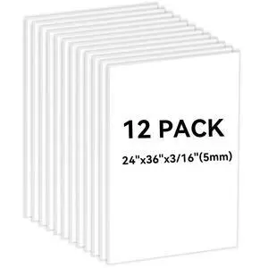 12 PACK White Foam Board 24x36x3/16 inches(5mm), Three-tiered, Poster Board for Art, Crafts, Signage, Displays, Paintings, Presentations, and School projects-Lightweight, Sturdy, Warp-Resistant 12 PACK White Foam Board 24x36x3/16 inches(5mm), Three-tiered, Poster Board for Art, Crafts, Signage, Displays, Paintings, Presentations, and School projects-Lightweight, Sturdy, Warp-Resistant