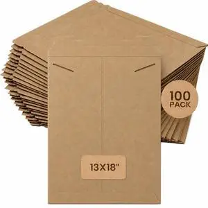 Rigid Mailers 13" x 18" (100-Pack) - Cardboard Mailer Envelopes for Posters, Photos, Presentation Materials - Stay Flat Rigid Mailers 13" x 18" (100-Pack) - Cardboard Mailer Envelopes for Posters, Photos, Presentation Materials - Stay Flat