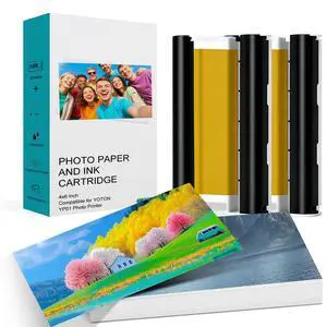 Compatible with YOTON 4x6 Photo Printer Ink and Paper -108 Sheets (4"x6") & 2 Ink Ribbon Refill,Dye Sublimation,Waterproof, long-lasting color,for YP01 Photo Printer Compatible with YOTON 4x6 Photo Printer Ink and Paper -108 Sheets (4"x6") & 2 Ink Ribbon Refill,Dye Sublimation,Waterproof, long-lasting color,for YP01 Photo Printer