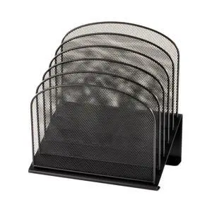 Onyx Desk Organizer, 5 Tiered Vertical Compartments, Office and Classroom Mailbox, Paper and Mail Sorter, Steel Mesh, Black Onyx Desk Organizer, 5 Tiered Vertical Compartments, Office and Classroom Mailbox, Paper and Mail Sorter, Steel Mesh, Black