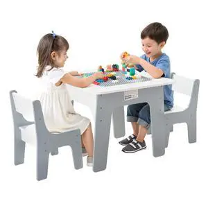 Kid Activity Table and 2 Chairs Set, 23*23*20inch Graffiti & Building Blocks Double-Sided Tabletop, Toddler Play Table with Storage for Kids 3+ Years, Large Storage Space, Gift for Boys & Girls Kid Activity Table and 2 Chairs Set, 23*23*20inch Graffiti & Building Blocks Double-Sided Tabletop, Toddler Play Table with Storage for Kids 3+ Years, Large Storage Space, Gift for Boys & Girls