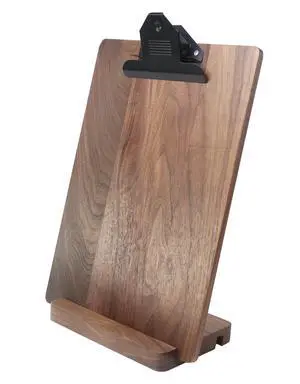 Solid Hardwood Walnut Clipboard with Stand,Wooden Menu Holder for Restaurant,Tabletop Display Stands,Bar Countertop Receipt Holder,Standing Clip Boards 8.5x11 with High Capacity Metal Clip Solid Hardwood Walnut Clipboard with Stand,Wooden Menu Holder for Restaurant,Tabletop Display Stands,Bar Countertop Receipt Holder,Standing Clip Boards 8.5x11 with High Capacity Metal Clip