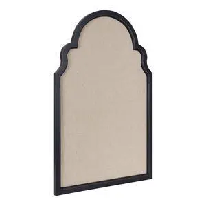 Hogan Farmhouse Framed Arch Fabric Pinboard; 24 x 36; Black; Decorative Bulletin Board with Moroccan Arch and Linen Fabric Pinning Surface for Wall Hogan Farmhouse Framed Arch Fabric Pinboard; 24 x 36; Black; Decorative Bulletin Board with Moroccan Arch and Linen Fabric Pinning Surface for Wall