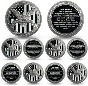 10PCS Eagle Thin Silver Line Challenge Coin - Correctional Officer Prison Police Thin Gray Line Token Medallions - Thank You Law Enforcement Corrections Officer Gifts - Honor US Correctional Officers 10PCS Eagle Thin Silver Line Challenge Coin - Correctional Officer Prison Police Thin Gray Line Token Medallions - Thank You Law Enforcement Corrections Officer Gifts - Honor US Correctional Officers