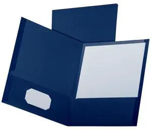 Oxford Linen Finish Two-Pocket Folders, Navy, Letter Size, 25 per box (53443) Oxford Linen Finish Two-Pocket Folders, Navy, Letter Size, 25 per box (53443)