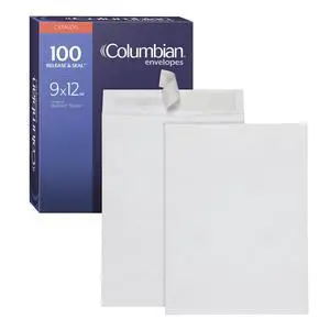 Self-Seal Mailers, Self-Sealing Envelopes, Made with DuPont Tyvek Material, 14 lb., Puncture, Tear and Moisture Resistant, White, 9" x 12", 100 per Box (1016969) Self-Seal Mailers, Self-Sealing Envelopes, Made with DuPont Tyvek Material, 14 lb., Puncture, Tear and Moisture Resistant, White, 9" x 12", 100 per Box (1016969)