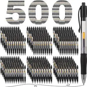 500 Pcs Premium Gel Roller Pens Bulk, Fine Point 0.7 mm, Retractable Gel Ink Roller Ball Pens for Writing Journaling Taking Notes Office (Black) 500 Pcs Premium Gel Roller Pens Bulk, Fine Point 0.7 mm, Retractable Gel Ink Roller Ball Pens for Writing Journaling Taking Notes Office (Black)