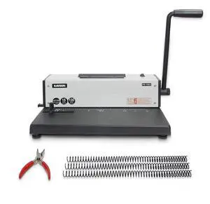 PD-1503 Coil Binding Machine 43-Hole 4:1 Spiral Binder with Inserter | 43 round holes for Letter-size sheets; electric coil inserter handles coils up to 7/8 inch for faster spiral binding PD-1503 Coil Binding Machine 43-Hole 4:1 Spiral Binder with Inserter | 43 round holes for Letter-size sheets; electric coil inserter handles coils up to 7/8 inch for faster spiral binding