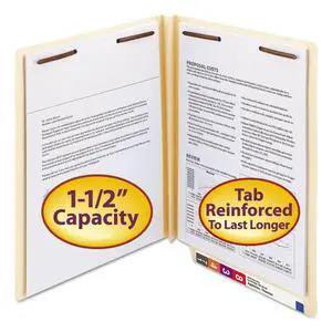 Extra Capacity End Tab Fastener File Folder, Shelf-Master® Reinforced Straight-Cut Tab, 2 Fasteners, 1-1/2" Expansion, Letter Size, Manila, 50 per Box (34276) Extra Capacity End Tab Fastener File Folder, Shelf-Master® Reinforced Straight-Cut Tab, 2 Fasteners, 1-1/2" Expansion, Letter Size, Manila, 50 per Box (34276)
