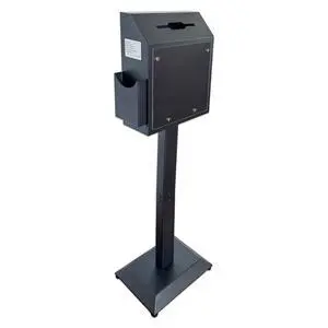 Suggestion Box with Stand,Floor Standing Offering Box,Metal Locking Ballot Collection Safe Box for Voting,Charity,Donation,Church,Election,Hospital Feedback and Car Rental Key Return, Black Suggestion Box with Stand,Floor Standing Offering Box,Metal Locking Ballot Collection Safe Box for Voting,Charity,Donation,Church,Election,Hospital Feedback and Car Rental Key Return, Black