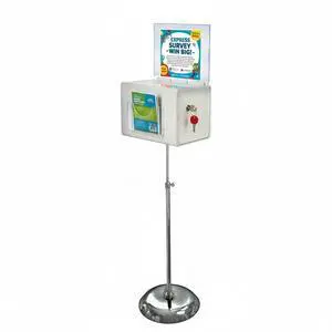 206325-WHT 11" W x 8.25" D x 8.25" H Large White Suggestion Box with Pocket, Lock & Keys on Pedestal 206325-WHT 11" W x 8.25" D x 8.25" H Large White Suggestion Box with Pocket, Lock & Keys on Pedestal