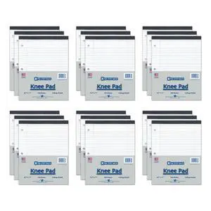Stiff Back Legal Pads, 18-Pack, 8.5"x11.75", 100 sheets of 15 lb White Paper Per Pad, 3-Hole Punched, College Ruled with Margin Stiff Back Legal Pads, 18-Pack, 8.5"x11.75", 100 sheets of 15 lb White Paper Per Pad, 3-Hole Punched, College Ruled with Margin