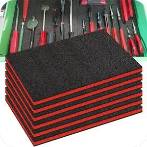 6 Pcs Tool Box Foam Inserts for Cases 22 x 18 x 1 Inch Tool Box Liner Polyethylene Tool Foams Sheets(Red, Black) 6 Pcs Tool Box Foam Inserts for Cases 22 x 18 x 1 Inch Tool Box Liner Polyethylene Tool Foams Sheets(Red, Black)