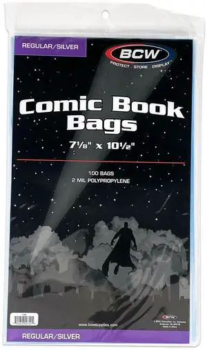 Silver Age Comic Bags (1000 Pack) Acid-Free Archival Comic Book Bags for Silver Age Comics | Crystal Clear Comic Book Bags for Collection Storage Silver Age Comic Bags (1000 Pack) Acid-Free Archival Comic Book Bags for Silver Age Comics | Crystal Clear Comic Book Bags for Collection Storage