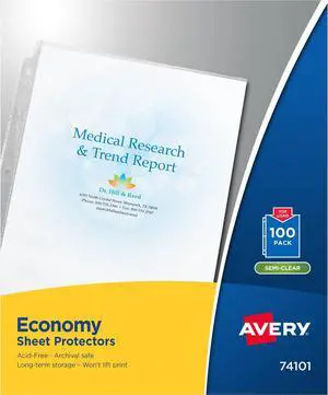 Semi-Clear Economy Sheet Protectors, Top Load, 100 Document Protectors (74101) (Pack of 5) Semi-Clear Economy Sheet Protectors, Top Load, 100 Document Protectors (74101) (Pack of 5)
