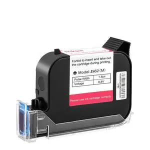 Original 42ml Black Quick Dry Solvent Ink Cartridge Replacement JS62 for 0.5inch/12.7mm Handheld Inkjet Printers P15 / P16 / P18 and 0.5-inch Mini Inkjet Printer (JS62 Cartridge) Original 42ml Black Quick Dry Solvent Ink Cartridge Replacement JS62 for 0.5inch/12.7mm Handheld Inkjet Printers P15 / P16 / P18 and 0.5-inch Mini Inkjet Printer (JS62 Cartridge)
