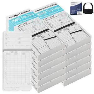 600 Time Cards Includes 2 Replacement Ink Ribbons for HN4000 Employee Time Clocks Compatible with uPunch HN4000,HN2000, HN2500, HN4500 Pre-Punched, Cards Numbered 150 600 Time Cards Includes 2 Replacement Ink Ribbons for HN4000 Employee Time Clocks Compatible with uPunch HN4000,HN2000, HN2500, HN4500 Pre-Punched, Cards Numbered 150