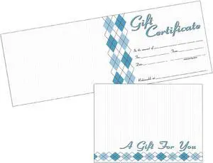 Gift Certificate Cards, 20 Folded Cards and Envelopes, 6.25 x 4.50 Inches, White (GFTCRD) (Pack of 8) Gift Certificate Cards, 20 Folded Cards and Envelopes, 6.25 x 4.50 Inches, White (GFTCRD) (Pack of 8)