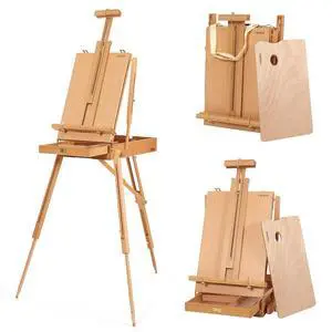 French Easel for Painting with Palette, Shoulder Strap & Storage, Adjustable Beech Wood Travel Art Easel Stand, Portable Sketchebox Plein-Air Easel for Adults, Artists, Table Top & Floor Use French Easel for Painting with Palette, Shoulder Strap & Storage, Adjustable Beech Wood Travel Art Easel Stand, Portable Sketchebox Plein-Air Easel for Adults, Artists, Table Top & Floor Use