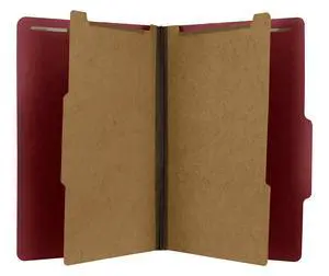 Pressboard Classification Ruby Red Partition File Folder | Legal Size - Box of 10 | Two Dividers | Six 2 Durable Fastener Prongs | 2/5 Cut Top Tab | 2 Expansion Pressboard Classification Ruby Red Partition File Folder | Legal Size - Box of 10 | Two Dividers | Six 2 Durable Fastener Prongs | 2/5 Cut Top Tab | 2 Expansion