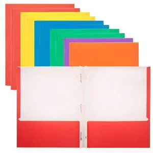Assorted Color Paper 2-Pocket Folder with Prongs, 100-Case | two pockets and three prong fasteners, Holds 8.5 x 11 in sheets Assorted Color Paper 2-Pocket Folder with Prongs, 100-Case | two pockets and three prong fasteners, Holds 8.5 x 11 in sheets
