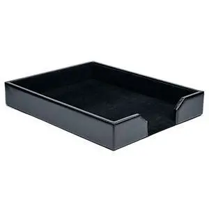 Bonded Leather Desktop Tray Luxury Letter Holder & Paper Organizer for Desk, 13.5in x 10.5in x 2.13in, Black Bonded Leather Desktop Tray Luxury Letter Holder & Paper Organizer for Desk, 13.5in x 10.5in x 2.13in, Black