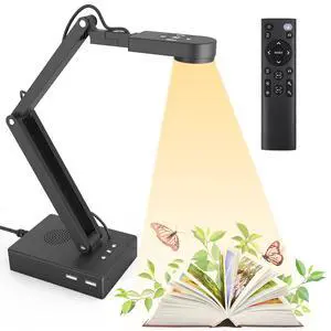 Document Camera for Classroom, USB Camera for Teacher, 12MP & 9X Zoom-in, Move lmage, Mic and Speaker, Mirroring, LED Light, 2 Port HUB, for Remote Learning, Painting, Live Demo (with Remote) Document Camera for Classroom, USB Camera for Teacher, 12MP & 9X Zoom-in, Move lmage, Mic and Speaker, Mirroring, LED Light, 2 Port HUB, for Remote Learning, Painting, Live Demo (with Remote)