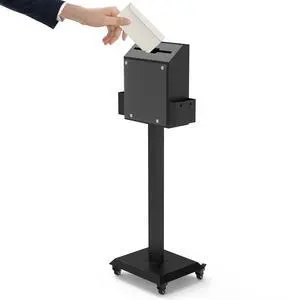 Freestanding Ballot Box Collection with Silent Caster Wheels: Secure and Versatile for Office, Charity, and Events Includes Lock and Large Slot, Functions as Donation, Suggestion, and Offering Box Freestanding Ballot Box Collection with Silent Caster Wheels: Secure and Versatile for Office, Charity, and Events Includes Lock and Large Slot, Functions as Donation, Suggestion, and Offering Box