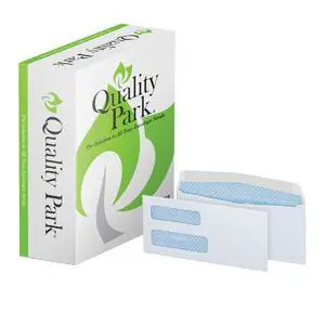 #9 Security Envelopes, Double Window, Invoices and QuickBooks Statements, 3-7/8 x 8-7/8 Inches, Gummed, 24 lb White, 500/Box (QUA24527) #9 Security Envelopes, Double Window, Invoices and QuickBooks Statements, 3-7/8 x 8-7/8 Inches, Gummed, 24 lb White, 500/Box (QUA24527)