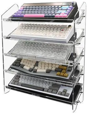 Acrylic Keyboard Display Stand,Mechanical Keyboard Storage Rack,Multilayer Acrylic Organizer,Desktop Shelf Holder for Customized Keyboard (5 Tiers,long) Acrylic Keyboard Display Stand,Mechanical Keyboard Storage Rack,Multilayer Acrylic Organizer,Desktop Shelf Holder for Customized Keyboard (5 Tiers,long)