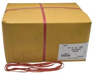 Rubber 24012 SuperSize Bands, 12" Red Large Heavy Duty Latex Rubber Bands (25 lb carton contains approx. 60-70 bands per lb) Rubber 24012 SuperSize Bands, 12" Red Large Heavy Duty Latex Rubber Bands (25 lb carton contains approx. 60-70 bands per lb)