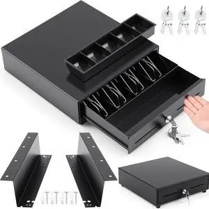 13 Inch Manual Push Open Cash Register Drawer with Under Counter Mounting Bracket Sliding Deal Cash Tray Heavy Duty Register for Small Businesses 4 Bill 5 Coin 13 Inch Manual Push Open Cash Register Drawer with Under Counter Mounting Bracket Sliding Deal Cash Tray Heavy Duty Register for Small Businesses 4 Bill 5 Coin