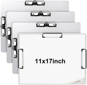 4 Pcs 11x17 Aluminum Clipboard Three Clip Tough Extra Large Clipboard 11x17 Drawing Metal Clipping Board for Office Artists Professionals Workshop Supplies 4 Pcs 11x17 Aluminum Clipboard Three Clip Tough Extra Large Clipboard 11x17 Drawing Metal Clipping Board for Office Artists Professionals Workshop Supplies