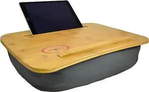 Traybo 2.0 Lap Desk, Bamboo Top Lap Desk With Pillow for Laptop Built in Slot for Tablet or Phone, Lap Pad for Working, Reading, Writing, Lap Board, Dark Gray Traybo 2.0 Lap Desk, Bamboo Top Lap Desk With Pillow for Laptop Built in Slot for Tablet or Phone, Lap Pad for Working, Reading, Writing, Lap Board, Dark Gray