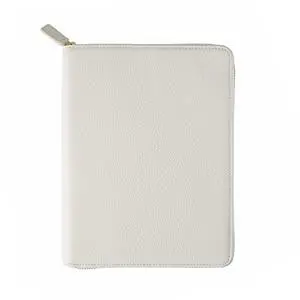Zippered Leather Cover for A5-Notebooks - Fits Hobonichi Cousin, Stalogy and Midori MD Planners (Pebbled-Cream) Zippered Leather Cover for A5-Notebooks - Fits Hobonichi Cousin, Stalogy and Midori MD Planners (Pebbled-Cream)
