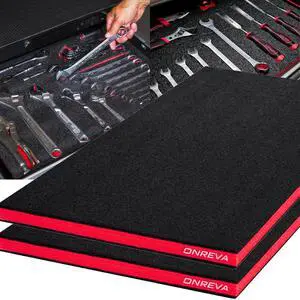Tool Box Foam 30x22x1 inch 2Pack, Foam Inserts for Cases, Polyethylene Storage Sheets for Toolbox Hard Case, Tool Shadow Insert, Kaizen Organizer Sheet, Red With Black Tool Box Foam 30x22x1 inch 2Pack, Foam Inserts for Cases, Polyethylene Storage Sheets for Toolbox Hard Case, Tool Shadow Insert, Kaizen Organizer Sheet, Red With Black