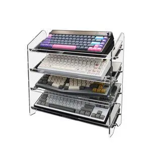 Acrylic Keyboard Display Stand,Mechanical Keyboard Storage Rack,Multilayer Acrylic Organizer,Desktop Shelf Holder for Customized Keyboard (4 Tiers,long) Acrylic Keyboard Display Stand,Mechanical Keyboard Storage Rack,Multilayer Acrylic Organizer,Desktop Shelf Holder for Customized Keyboard (4 Tiers,long)