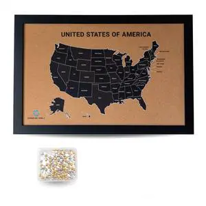 USA Travel Map With Pins for Wall Large 20x30 Framed Cork Pin Board, Push Pin United States Map with 50 Pins, All 50 States Travel Tracker, Gift for Travelers, Couples and Families USA Travel Map With Pins for Wall Large 20x30 Framed Cork Pin Board, Push Pin United States Map with 50 Pins, All 50 States Travel Tracker, Gift for Travelers, Couples and Families
