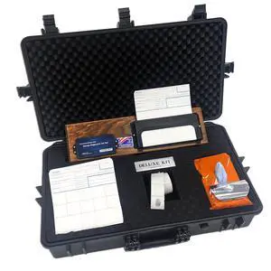 Deluxe FD-258 Fingerprinting Kit - / 250 FD-258 Cards/XL Size Fingerprint Ink Pad/Cardholder/ReTabs/Sturdy Carry Case Deluxe FD-258 Fingerprinting Kit - / 250 FD-258 Cards/XL Size Fingerprint Ink Pad/Cardholder/ReTabs/Sturdy Carry Case