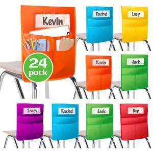 16" x 20 Canvas Chairback Buddy Pocket Chart Seat Pocket Chart for Classroom K-2,Chair Seat Pocket Chart Storage,Classroom Organizer with 3 Chair Pockets and Student Name Tag,24 Pack 16" x 20 Canvas Chairback Buddy Pocket Chart Seat Pocket Chart for Classroom K-2,Chair Seat Pocket Chart Storage,Classroom Organizer with 3 Chair Pockets and Student Name Tag,24 Pack