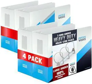 6 Inch Locking Angle D-Ring Binder Heavy Duty Poly Binder with Printed Design, Secure Locking 3 Rings, Spine Label Holder, Non-Customizable Cover, Holds 8.5" x 11" Paper (4) 6 Inch Locking Angle D-Ring Binder Heavy Duty Poly Binder with Printed Design, Secure Locking 3 Rings, Spine Label Holder, Non-Customizable Cover, Holds 8.5" x 11" Paper (4)