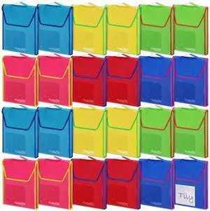 24 Sets Book Pouches for Classroom in Bulk Book Bags with 15 Name Tag 24 Sets Book Pouches for Classroom in Bulk Book Bags with 15 Name Tag